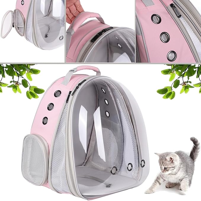 Front Expandable Cat Backpack Carrier, Fit up to 20 lbs, Space Capsule Bubble Window Pet Carrier Backpack for Large Fat Cat and Small Puppy