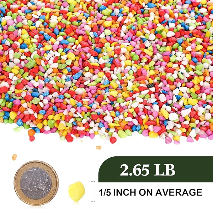 Jexine 12 Pack Plastic Fish Bowl 48 Pcs Floating Fake Goldfish 12 Pcs Artificial Aquatic Plant 2.65 Pound Tank Rock for Aquarium Tank Party Table Centerpiece Decoration Accessories(Colored Stone)