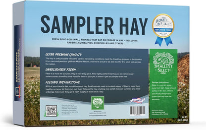 Small Pet Select-Sampler Box, 2ND Cutting, 3RD Cutting Timothy Hay, Oat Hay, & Orchard Hay