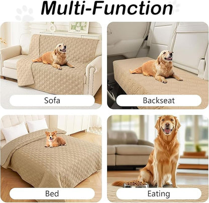 hyha Waterproof Dog Bed Blanket, Soft Pet Blankets, Waterproof Couch Cover for Dogs, Reversible Sofa Covers Washable for Furniture (30x70 Inch, Camel/Camel)