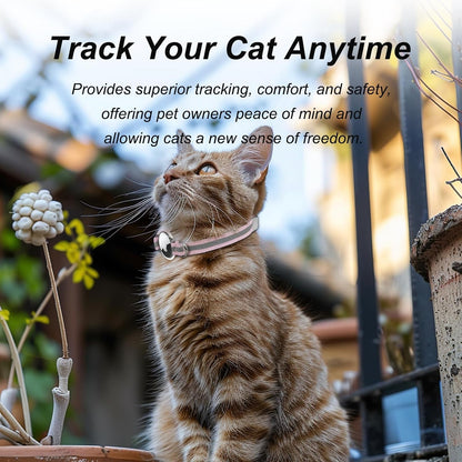 AirTag Cat Collar, Ultra Elastic Cat Tracker Collar with Apple Air Tag Holder, [Lightweight][Scratch Resistant] Stepless Adjustable GPS Pet Collar for Cats Kittens [Pink]