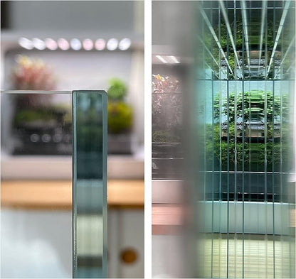 LANDEN Glass Air Aquarium Tank Multi-Scene Landscape Aquarium, 1.6Gallon Rimless Low Iron Shallow Tank,10.63" W×10.63" D×4.72" H (27cmx27cmx12cm) 5mm Thickness