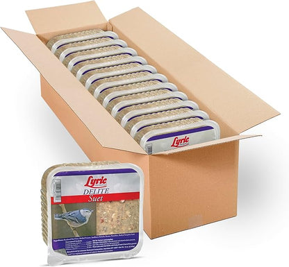 Lyric Delite High Protein Wild Bird Seed Suet Cakes for Wild Birds, 12 oz. (12 Pack)
