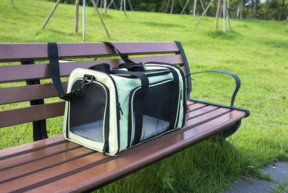 Soft Sided Carrier for Small Medium Cats Dogs,Removable Pad Collapsible Travel Pet Carrier Large Green