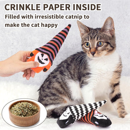 Retro Shaw Cat Toys, Crinkly Catnip Toys for Indoor Cats Kitten Kitty, Interactive Cat Nip Chew Kicker Toy for All Pet Breeds, 3 Pack