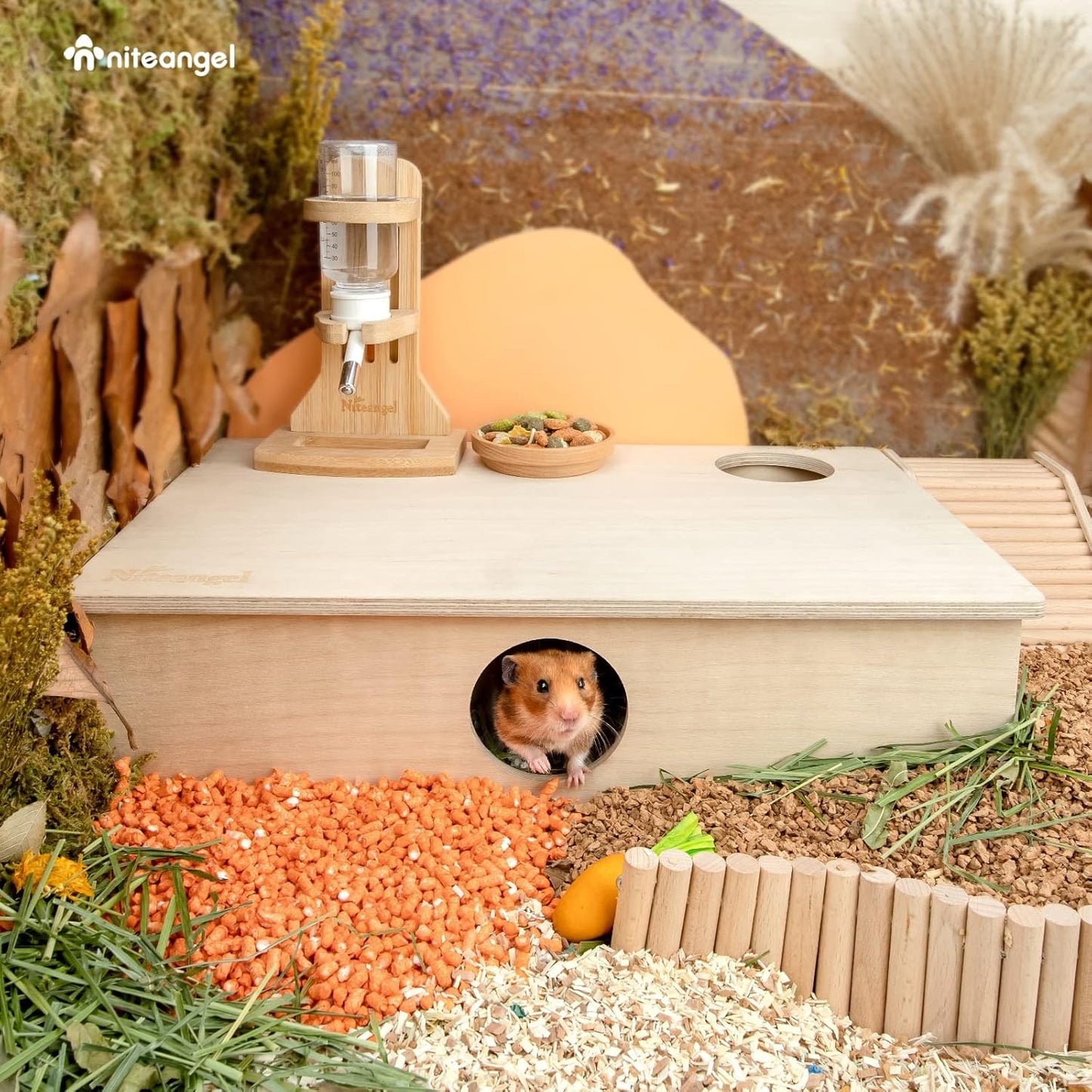 Niteangel Multi-Chamber Hamster House Maze: - Multi-Room Hideouts & Tunnel Exploring Toys for Hamster Gerbils Mice Lemmings (6-Room Large)