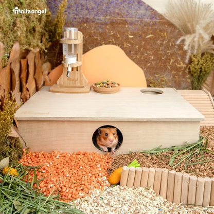 Niteangel Multi-Chamber Hamster House Maze: - Multi-Room Hideouts & Tunnel Exploring Toys for Hamster Gerbils Mice Lemmings (6-Room Large)