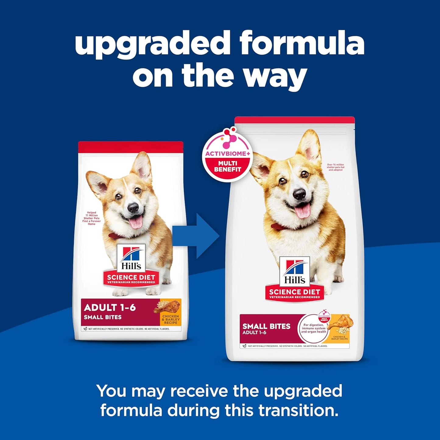 Hill's Science Diet Adult 1-6, Adult 1-6 Premium Nutrition, Small Kibble, Dry Dog Food, Chicken & Barley, 45 lb Bag