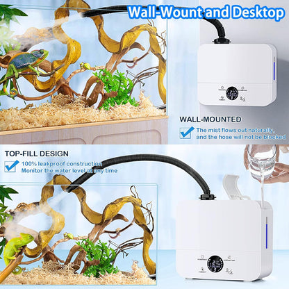 Reptile Humidifiers, Reptile Fogger for Terrariums, Smart Touch Screen Adjustable Fogger with Timer, Intelligent Constant Humidity Reptile Fogger for Reptiles/Amphibians