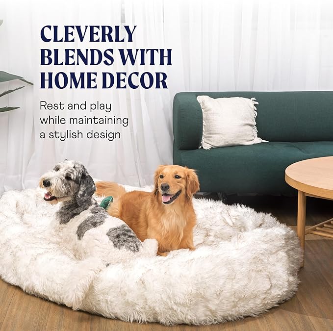 PupCloud, Human-Sized Dog Bed, Faux Fur Memory Foam, Waterproof and Machine Washable, Ultra-Soft Cover