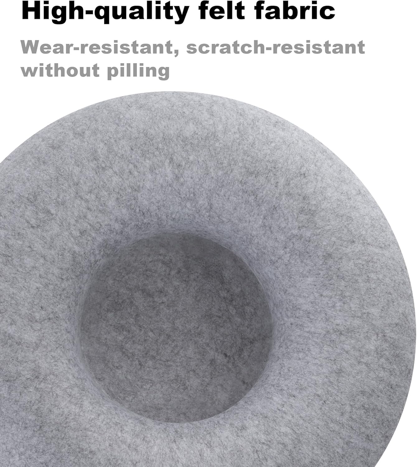 Cat Tunnel Bed for Indoor Cats with 3 Toys, Scratch Resistant Donut Cat Bed, Up to 9 Lbs (M 20x20x9, Light Grey)