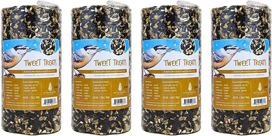 Birdseed Cylinders with Hole - Bird Seed for Outside Wild Birds (Small Cylinder, Tweet Treats 4pc)