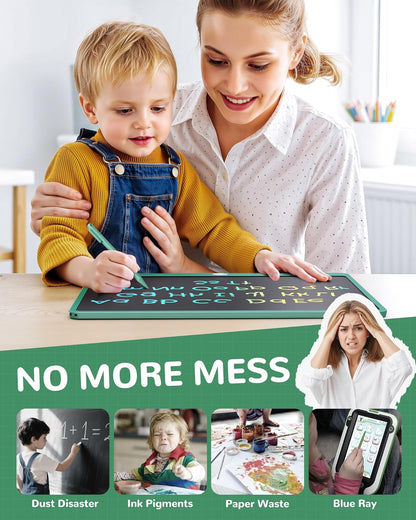 KOKODI LCD Writing Tablet, 16 Inch Colorful Toddler Doodle Board Drawing Tablet, Erasable Reusable Electronic Drawing Pads, Educational and Learning Toy for 3-6 Years Old Boy and Girls(Green)