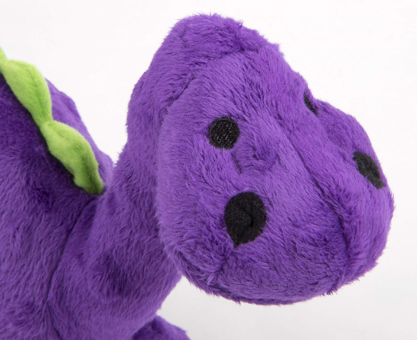 goDog Dinos Bruto Squeaky Plush Dog Toy, Chew Guard Technology - Purple, Small