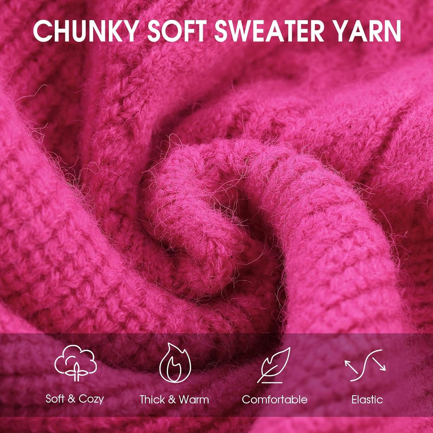 Queenmore XS Dog Sweater, Dog Sweaters for Small Dogs Girl or Boy, Dog Christmas Sweater XSmall, Winter Puppy Doggie Sweatshirt Knitwear, Pet Chunky Warm Coat for Medium Large Size Dogs, Fuchsia XS