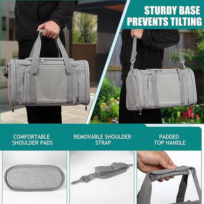 Top tasta Dog Cat Carrier Pet Carriers for Small Medium Large Cats Dogs Carrier Soft Sided Small Puppy Dog Carrier Portable Foldable Airline Approved Dog Cat Travel Carrier Grey Large