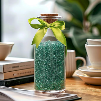 T4U Fish Tank Gravel 2 LB, Tumbled Small Rocks for Aquarium, Glass Beads for Vases, Succulent Rocks for Plants, Aquarium Gravel Decorative Pebbles for Terrarium Crafts Vase Filler, Green