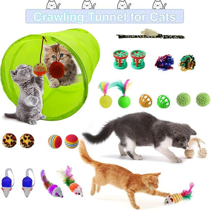 39PCS Kitten Starter Kit, Ideal for Cats Under 6 Months, Cat Supplies, Featuring 23-Piece Toy Set, Bed, Carrier, Single-use Litter Box, Bowls & More, Perfect for New Cat Owners - Blue