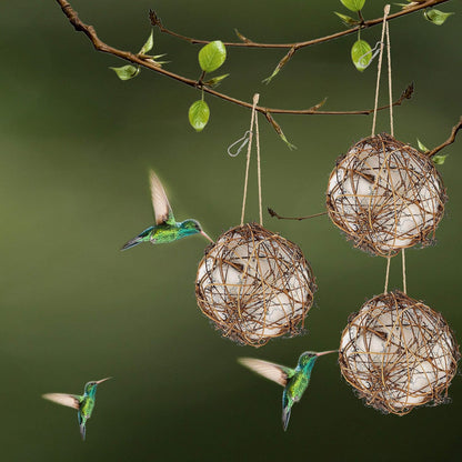 winemana Set of 3 Globe Hummingbird Nesters, Full of Bird Nesting Materials, Design for Bird Lovers, Idea Bird Gifts in Outdoor Indoor Patio Garden