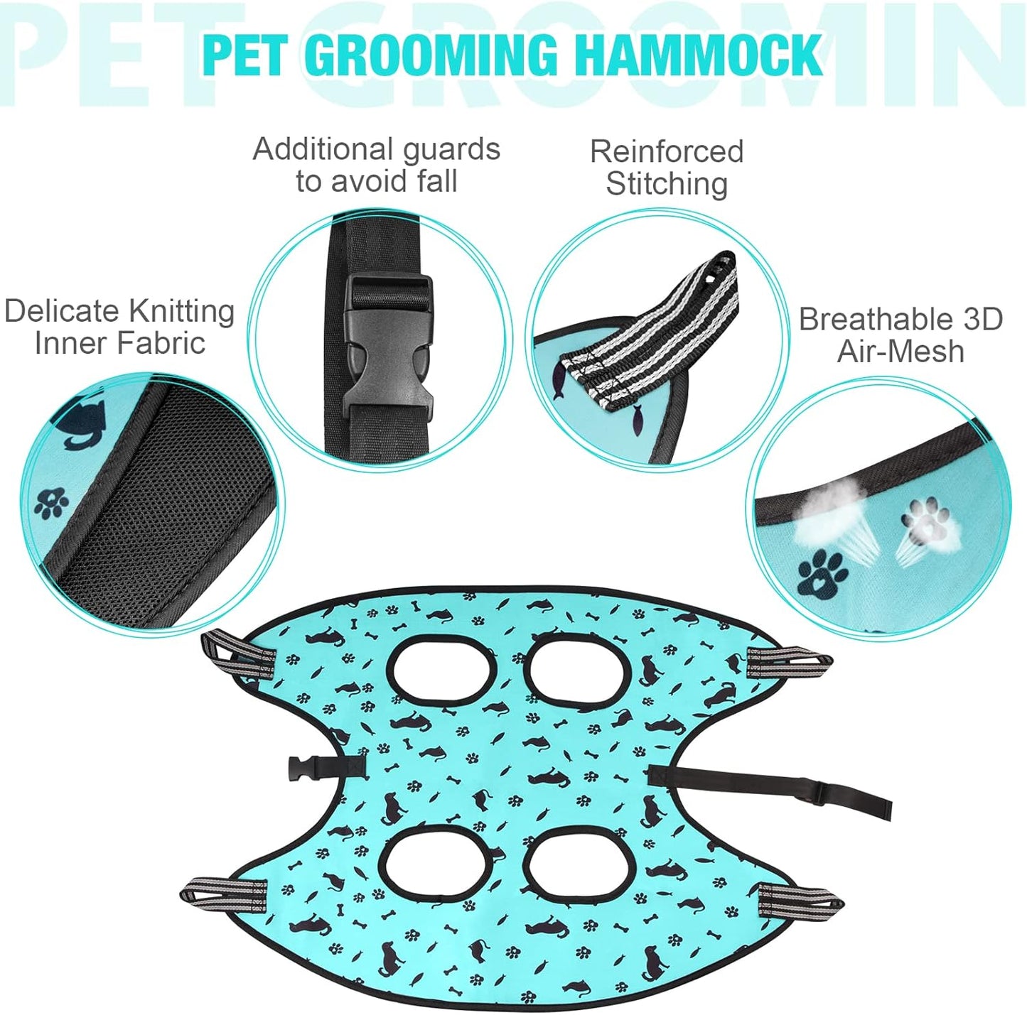 Dog Grooming Hammock - Pet Harness for Grooming Nail Trimming (XXL 120lb), Dog Sling for Nail Clipping, Dog Hanging Holder for Cutting Nail with Nail Clippers