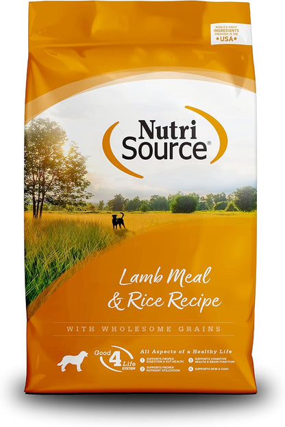 NutriSource Adult Dry Dog Food, Lamb Meal and Rice, 26LB