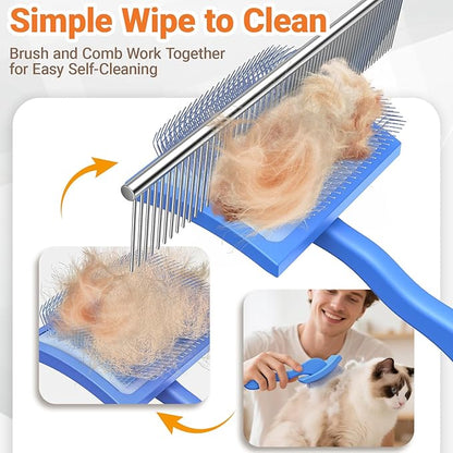Pet Hair Removal Glove,Slicker Brush for Cats & Dogs,Grooming Gloves Brush Tool Reusable Pet Hair Remover for Laundry,Couch,Furniture,Carpet,Car Seat