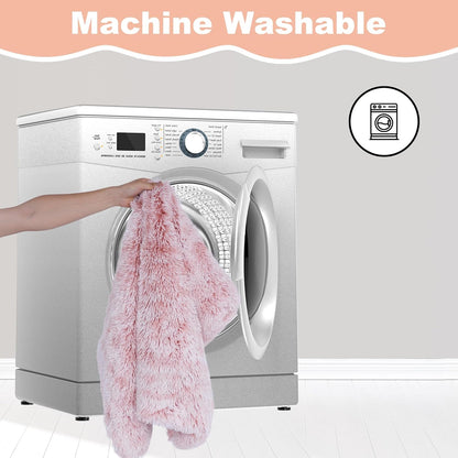 Bedfolks Waterproof Crate Bed for Dogs, Plush Kennel Pad with Removable Washable Cover, Faux Fur, Large (35"x23"), Pink