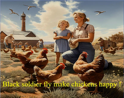 11 lb Black Soldier Fly Larva - BSFL is a high Calc-Rich Chicken Feed with More Calcium Than mealworms.It is a Pure Natural Food That Provides high Protein for Chickens and Birds