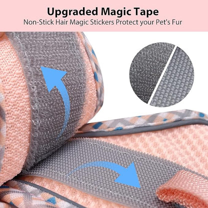 AIITLE Teacup Puppy Harness with Leash - Adjustable Soft Vest with Magic Tape & Reflective Safety Strips, Easy-Put-On for Poodles, Pomeranians - Gym, Hiking, Travel (Pink, S)