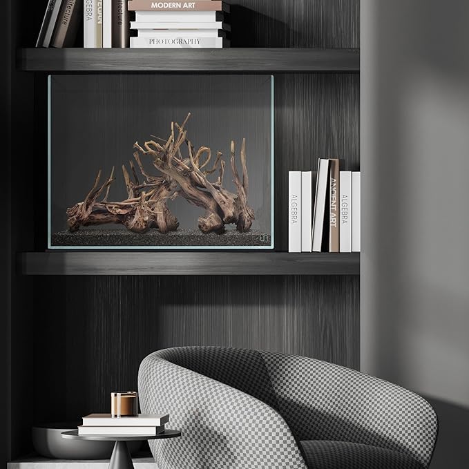 UNS Ultra Clear Rimless Tank - 25.6GAL | 97.2L - 23.62x14.17x17.71 | 60x36x45 CM, 6mm Glass Thickness, Leveling Mat Included - Low Iron, High Clarity Fish Tank w/ 45° Mitered Edge - [60T]