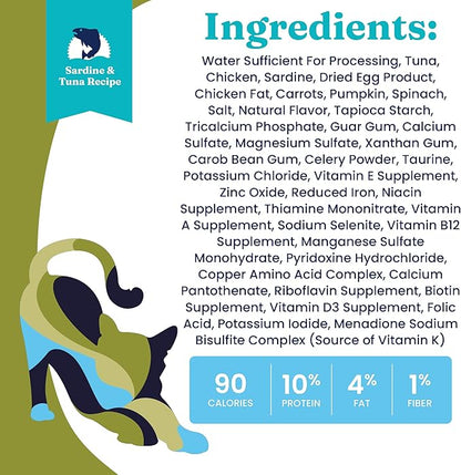 Solid Gold Wet Cat Food Pate - Healthy Canned Cat Food Pate w/Real Tuna & Sardine, Omega Fatty Acids, Vitamins & Minerals - Grain Free & Gluten Free Can Meals for Cats & Kittens - 3ct/3oz Cans