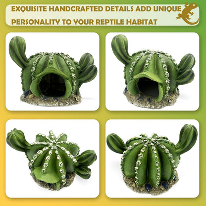 Cactus Reptile Hide Caves Lizard Bearded Dragon Leopard Gecko Hideout Terrarium Tank Accessories Turtle Snake Décor Amphibian Habitat Tortoise Personalized Decoration
