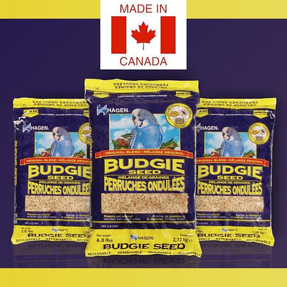 Hagen Parakeet/Budgie Staple VME Seed – Premium Blend, Nutritionally Balanced, Fortified with Vitamins & Minerals, Dust-Free Mix for Budgies, 25 lb Bag