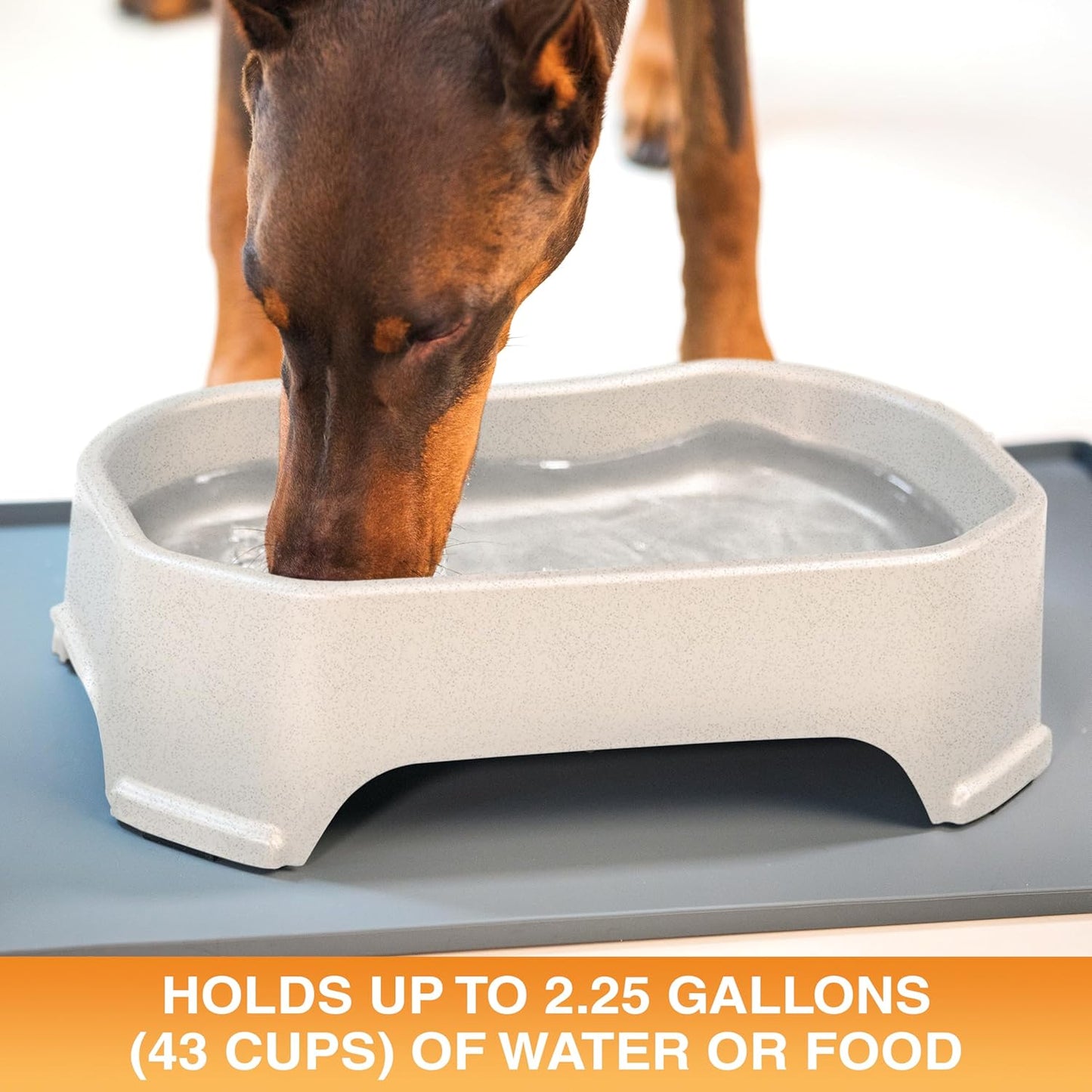Neater Pet Brands Extra Large Water Bowl for Dogs, Outdoor Dog Water Bowl (2.25 Gallon Extra-Large Capacity), Big Trough Style Food Dish for Indoors or Outside, No Spill Large Dog Bowls, Vanilla Bean
