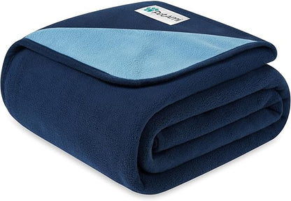PetAmi Waterproof Dog Blanket for Small Medium Pets Dogs Cats, Pet Couch Cover Protector for Furniture, Reversible Washable Soft Fleece Cat Blanket for Bed Couch Sofa, 29x40 (Navy/Blue)