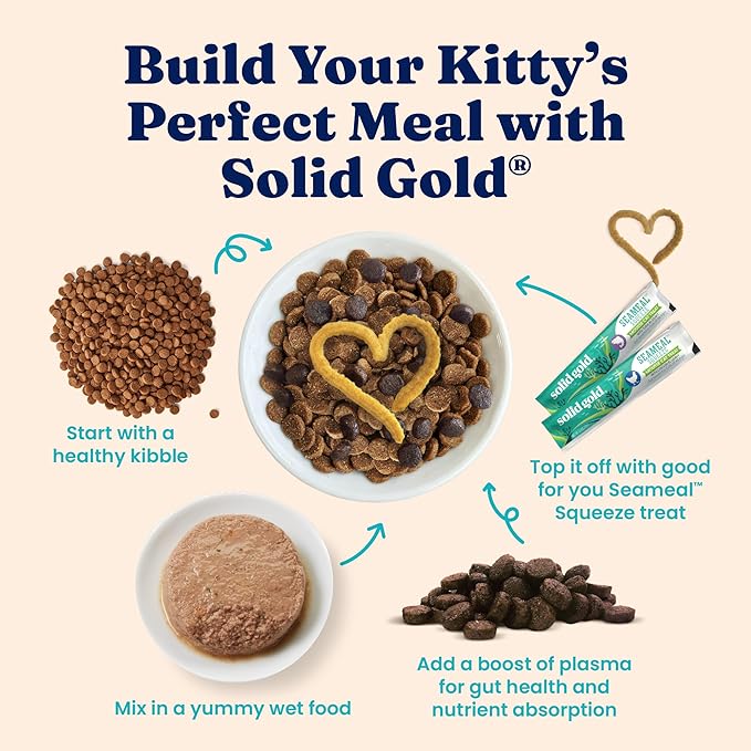 Solid Gold Wet Cat Food Pate for Indoor Cats - Healthy Canned Cat Food Pate w/Real Chicken, Omega Fatty Acids, Vitamins & Minerals - Grain Free & Gluten Free Can Meals for Cats & Kittens - 24ct/3oz