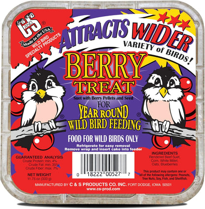 C&S Berry Suet Treat, 11.75 Ounce, 8 Pack