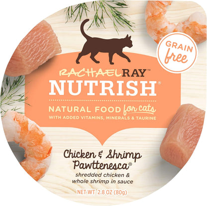 Rachael Ray Nutrish Natural Wet Cat Food, Chicken & Shrimp Pawttenesca Recipe, 2.8 Ounce Cup (Pack of 12), Grain Free