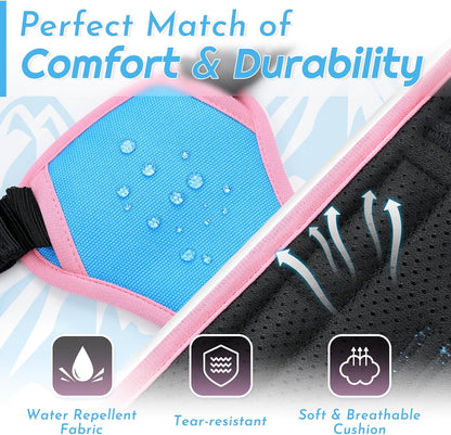 Eagloo Dog Harness for Large Dogs, No Pull Service Vest with Reflective Strips and Control Handle, Adjustable and Comfortable for Walking, No Choke Pet Harness with 2 Metal Rings, Pink & Blue, L