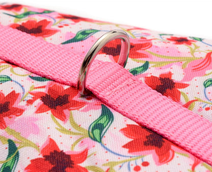 Mile High Life Dog Harness, Air Mesh Floral Vest Harness for 20 lbs Small Dogs & Cats, Easy Get on Adjustable Easy Closures Both Neck and Chest(Lily, XS Chest 14"-16")