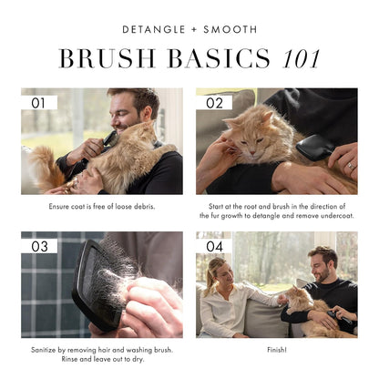 Tweezerman Dog and Cat Slicker Brush for Large Pets, Grooming Brush with Coated Bristles to Prevent Scratching and Ergonomic Handle