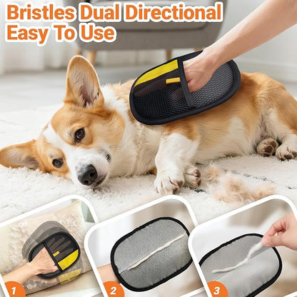 Pet Hair Removal Glove,Slicker Brush for Cats & Dogs,Grooming Gloves Brush Tool Reusable Pet Hair Remover for Laundry,Couch,Furniture,Carpet,Car Seat