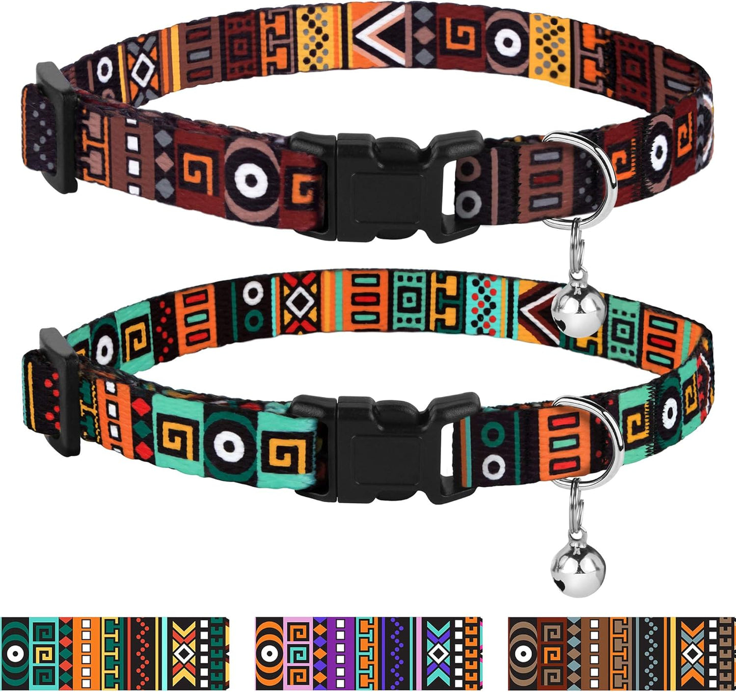 CollarDirect Cat Collar Breakaway with Removable Bell Set of 2 PCS