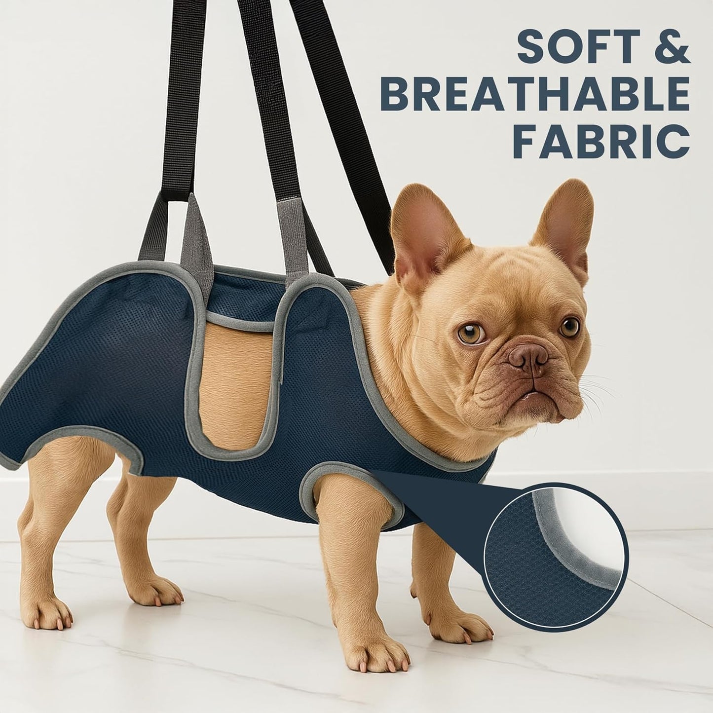 Pet Grooming Hammock Kit for Dogs & Cats - Includes Hammock Harness, Nail Clippers, Nail File, Grooming Glove, Dematting Comb, S-Hooks, Carabiners & Storage Bag for Easy Home Grooming Large (93×56) cm