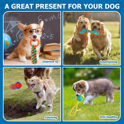 Aitmexcn Dog Rope Toys for Large and Medium Aggressive Chewers, 6 Pack Heavy Duty Dog Rope Toy for Large, Dental Cleaning Chew Toys, Tug Toy for Boredom, 100% Cotton Indestructible Pet Toy