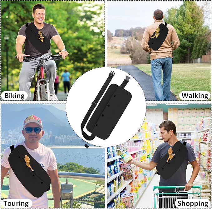 Bearded Dragon Leash and Harness Set, Bearded Dragon Accessories(Include Chest Pack, Lizard Leash), Bearded Dragon Decor Suit for Outdoor Travel-Black