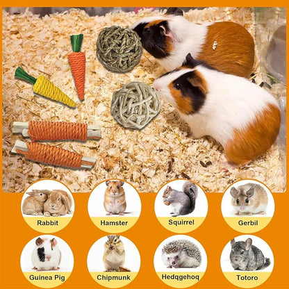 Toys for Rabbit Toys Bunny/Guinea Pig Toys,Bunny Chew Toys for Teeth, Natural Rabbit Toys Apple Wood,Handmade for Guinea Pig Hamster Rat Chinchilla Small Animals Teeth Grinding 20 Pack