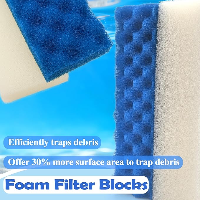 NewKe 52 Pack Filter Media Kit for Fluval 406/407 Canister Filters, Replacement Bio Foam, Nitrite/Phosphate/Ammonia Remover, Carbon, Ceramic Rings