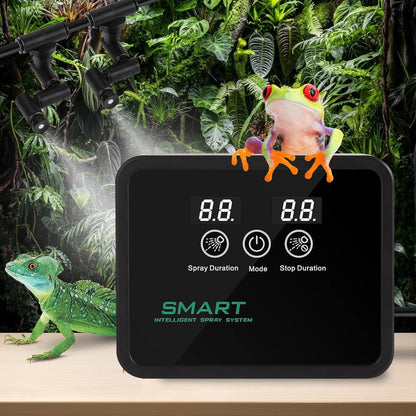 Reptile fogger Smart Spray System, Reptile Humidifiers Automatic with Timer, Reptile Mister with 360°Adjustable Misting Nozzles for Terrariums Amphibian Lizard Snake Frog Plants