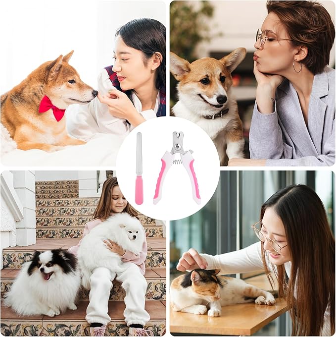 4.9"Small Dog & Cat Nail Clipper 2 Pcs Dogs and Cats Grooming Nails Clippers Kit Pet Nail Clipper with Nails File Pet Trimmers for Rabbits Guinea Pigs Birds Puppies Kittens Avoid over Cutting Toenail